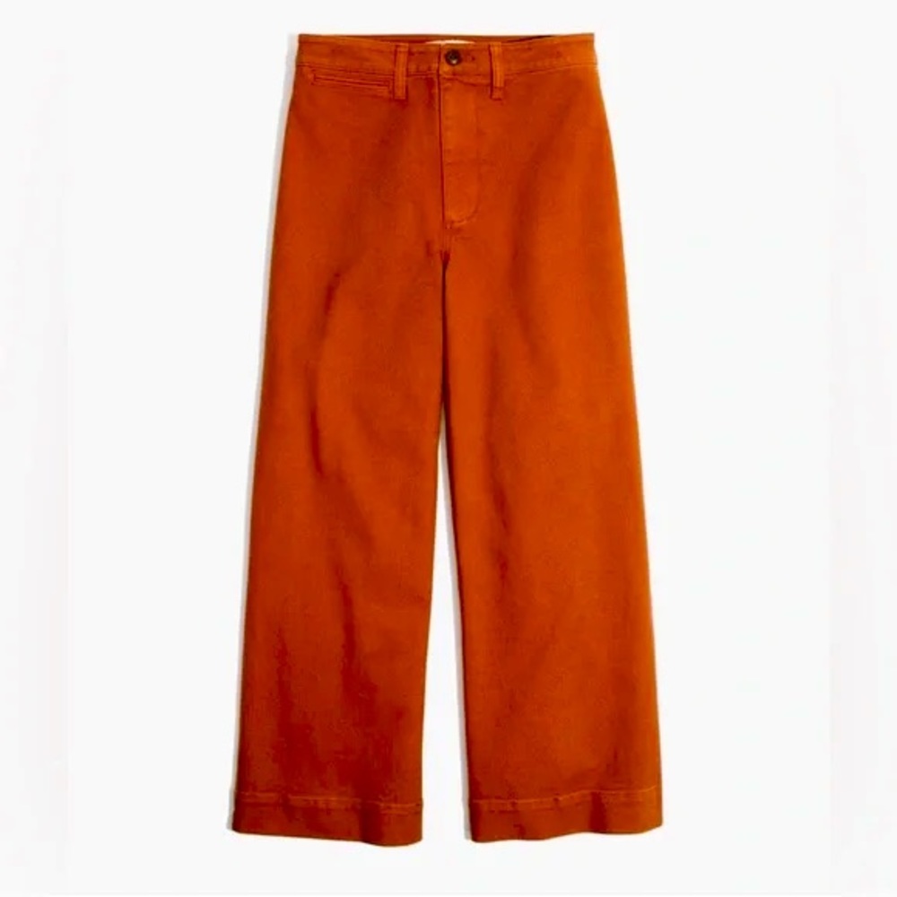 Madewell Emmett wide leg jeans in burnt orange